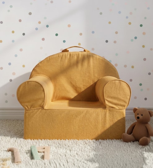 Snuggle Kids Lounge Chair In Mustard Yellow Colour