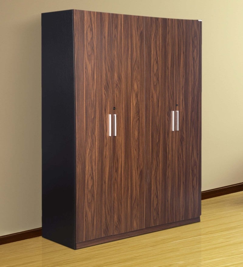 Buy Snooze Four Door Wardrobe In Walnut Finish By Godrej Interio