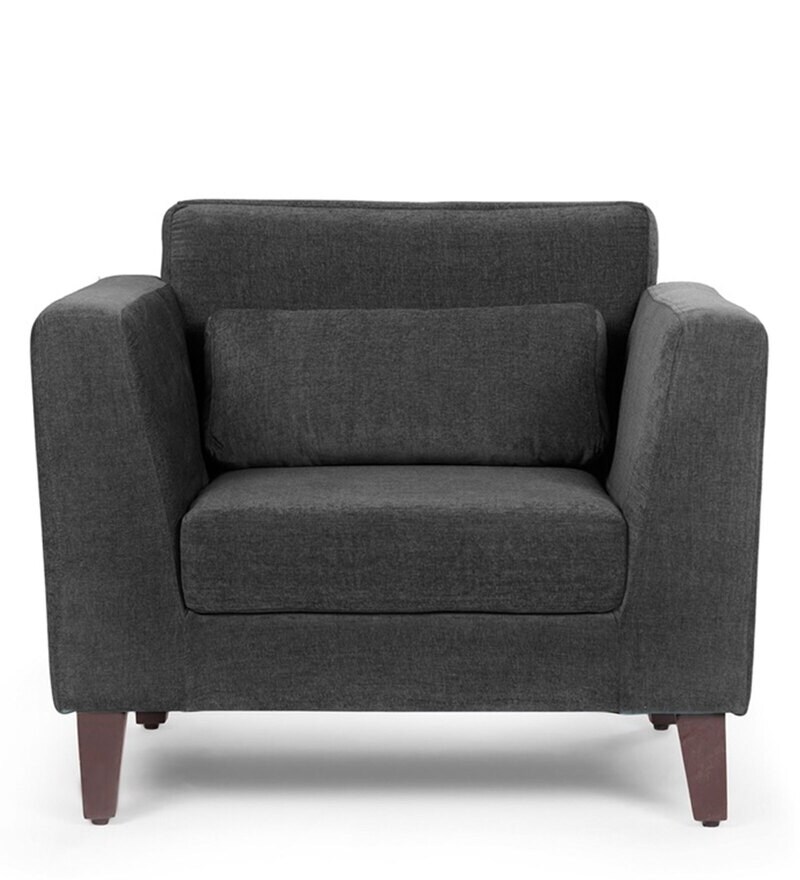 Buy Snoozepro Fabric 1 Seater Sofa in Smoke Grey Colour by Wakefit