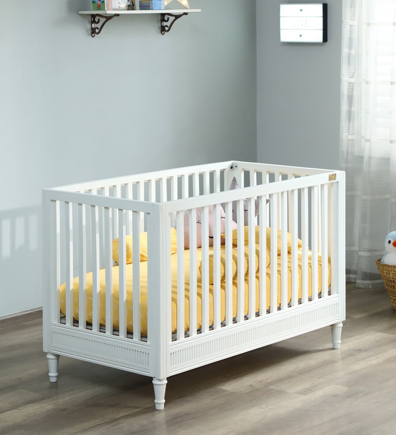 Buy Snowflake Collection Solid Wood Crib In Off White Colour At 21% Off By  Sadora Baby | Pepperfry