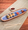 Snack Attack Acacia Wood Serving Plate with Enamel