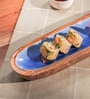 Snack Attack Acacia Wood Serving Plate with Enamel