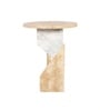 Snazzy Travertino And Muwnstone End Table In Matte Finish Snazzy Travertino And Muwnstone End Table In Matte Finish