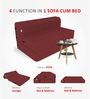 Acum 8 Inch Foam (72x36) In Maroon Colour Single Size Sofa Cum Foldable Mattress