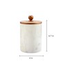 Snow Forest 500ml Brown & White Marble & Wood Storage Jar