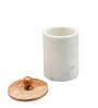 Snow Forest 500ml Brown & White Marble & Wood Storage Jar