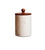 Snow Forest 500ml Brown & White Marble & Wood Storage Jar