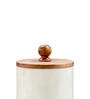 Snow Forest 500ml Brown & White Marble & Wood Storage Jar