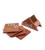 Snow Leaf Brown & White Sheesham Wood (Set of 4) Table Coaster