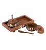 Snow Leaf Brown & White Sheesham Wood 2 Pcs Condiment Jar with Tray & Spoon Snow Leaf Brown & White Sheesham Wood 2 Pcs Condiment Jar with Tray & Spoon
