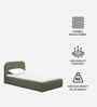 Snuggle Boucle Kids Toddler Bed With Box Storage In olive Colour