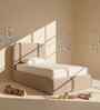 Snuggle Boucle Kids Twin Bed With Box Storage In Beige Colour