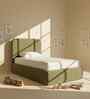 Snuggle Boucle Kids Twin Bed With Box Storage In olive Colour