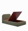 Snuggle Boucle Kids Twin Bed With Box Storage In olive Colour