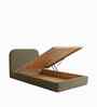 Snuggle Boucle Kids Twin Bed With Hydraulic Storage in olive Colour