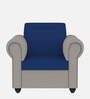 Snugy Fabric 1 Seater Sofa in Blue And grey Colour Snugy Fabric 1 Seater Sofa in Blue And grey Colour