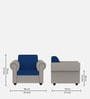 Snugy Fabric 1 Seater Sofa in Blue And grey Colour Snugy Fabric 1 Seater Sofa in Blue And grey Colour