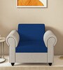 Snugy Fabric 1 Seater Sofa in Blue And grey Colour Snugy Fabric 1 Seater Sofa in Blue And grey Colour