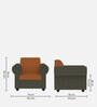 Snugy Fabric 1 Seater Sofa In Dark Grey & Dark Orange Finish