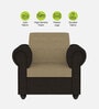 Snugy Fabric 1 Seater Sofa In Coffee & Mouse Finish