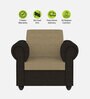 Snugy Fabric 1 Seater Sofa In Coffee & Mouse Finish