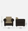 Snugy Fabric 1 Seater Sofa In Coffee & Mouse Finish