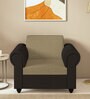 Snugy Fabric 1 Seater Sofa In Coffee & Mouse Finish