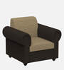 Snugy Fabric 1 Seater Sofa In Coffee & Mouse Finish