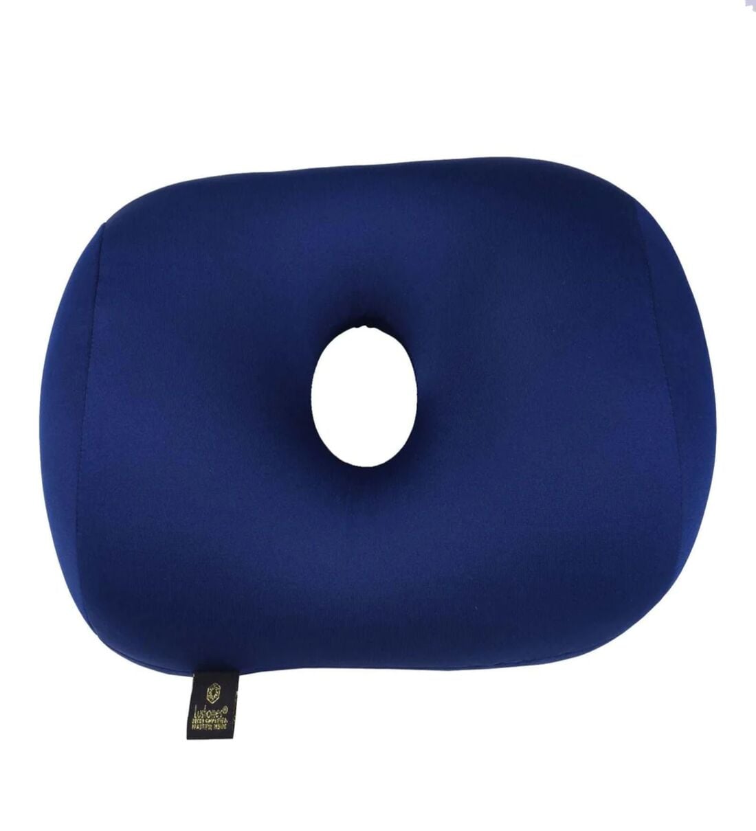 Buy Lushomes Deep Blue Microbeads Travel Pillow for Neck and Back