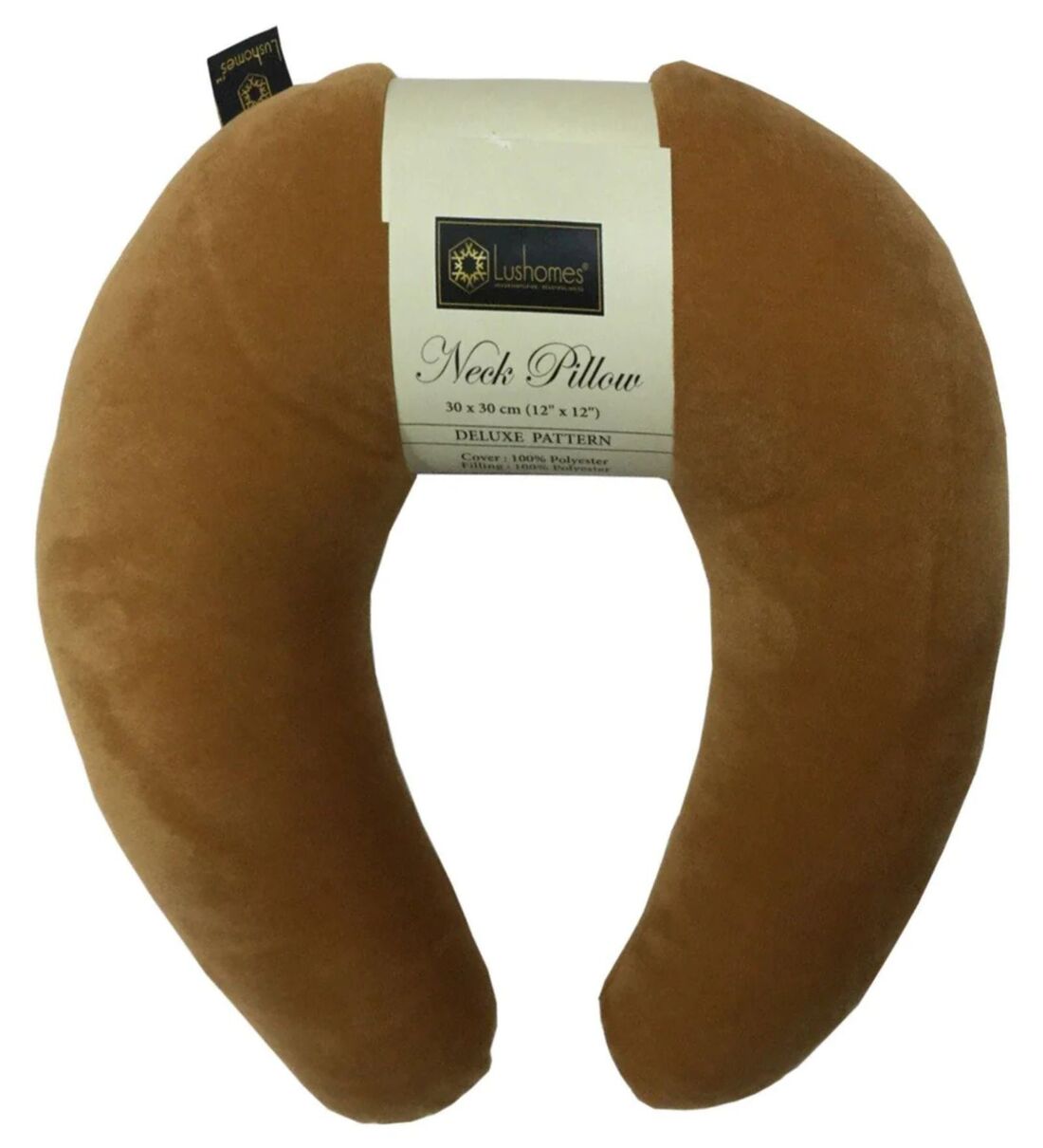 Buy Solid Brown U Shaped Memory Foam Neck Pillow with Snap button by