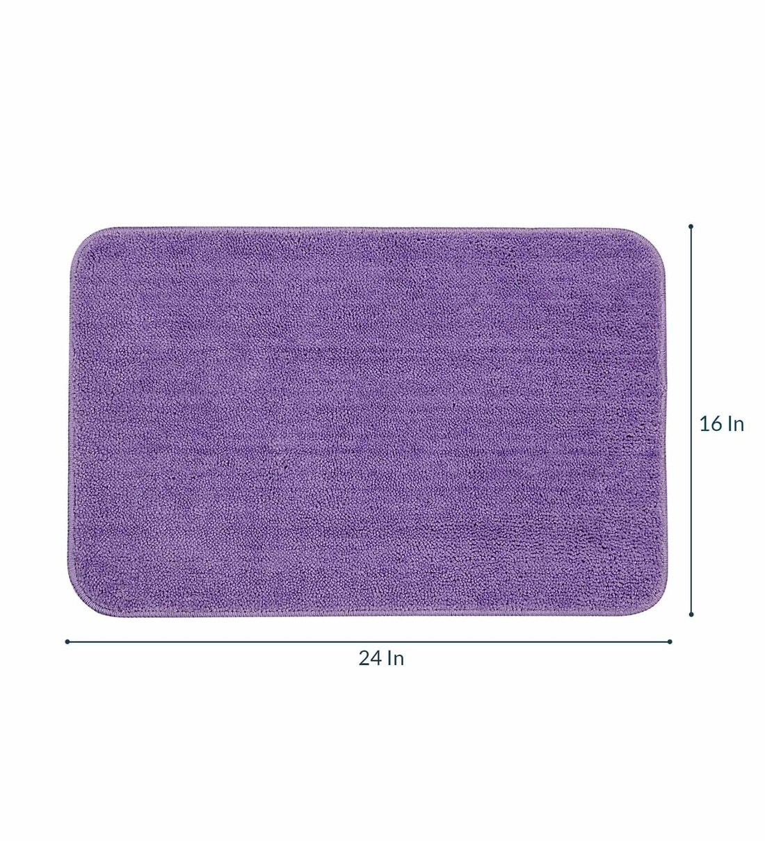 Buy Purple Microfibre Plain Solid 24X16 Inches Antiskid Bath Mat (Set