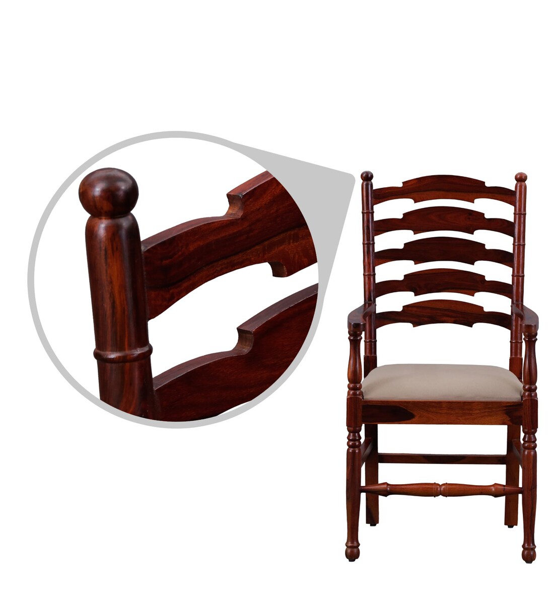 Buy Encore Sheesham Wood Arm Chair In Honey Oak Finish By Amberville