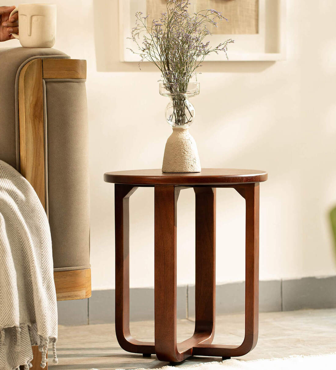 Buy Solid End Table In Brown Finish at 10% OFF by Ellementry | Pepperfry