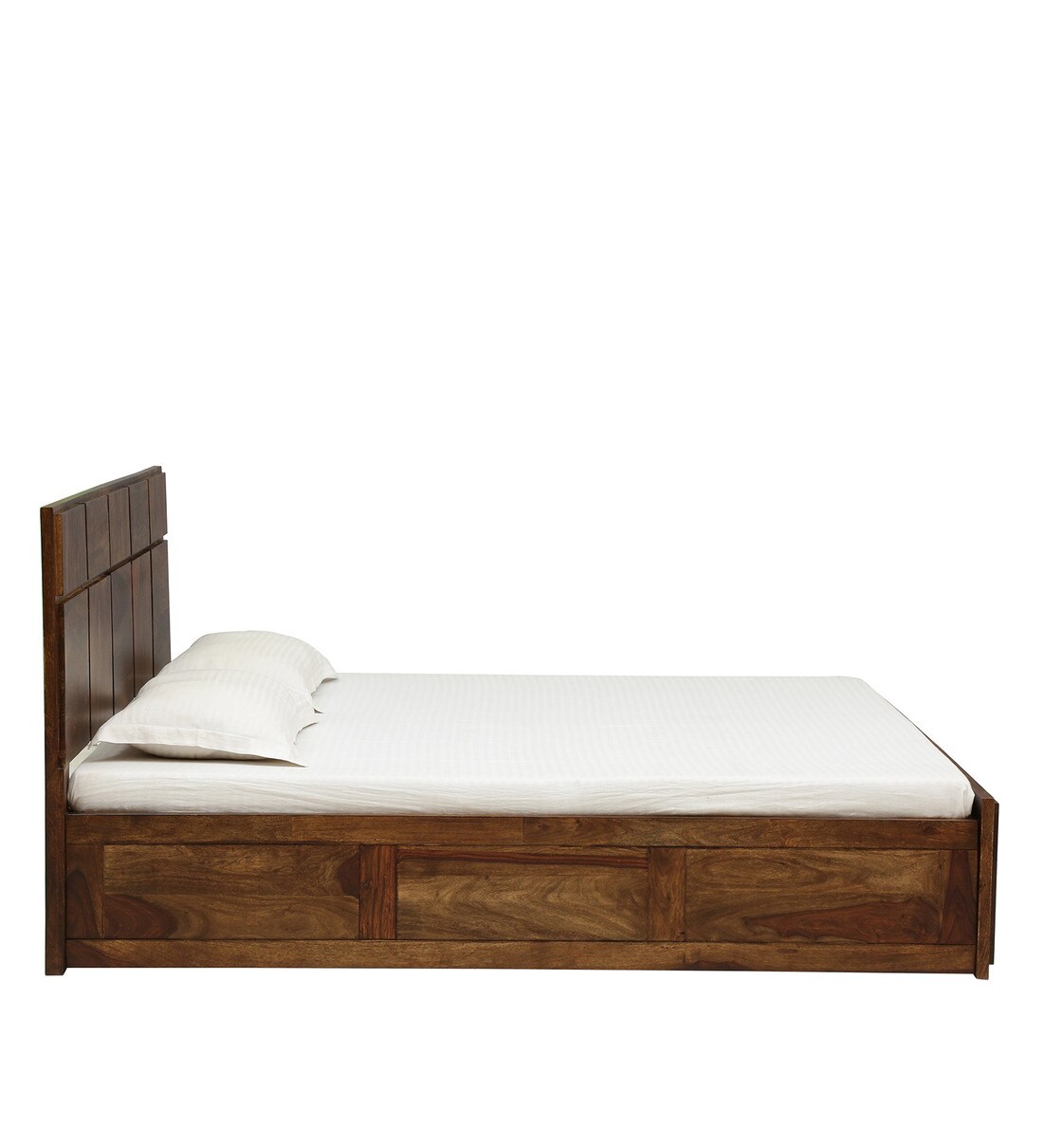 Buy Bergen Solid Wood King Size Bed With Box Storage In Provincial Teak
