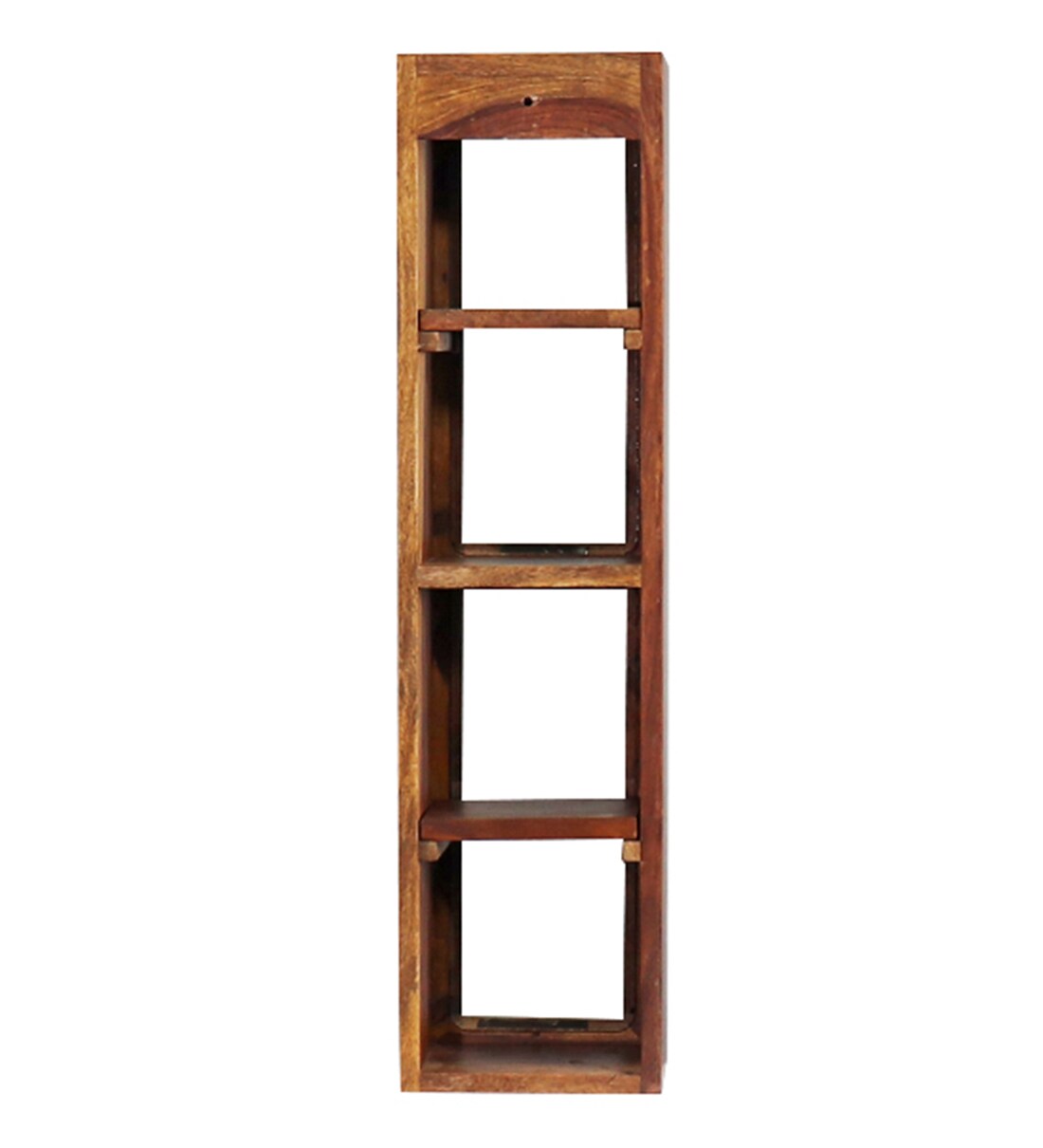 Buy Mango Wood Wall shelf in Teak finish Online Traditional Wall