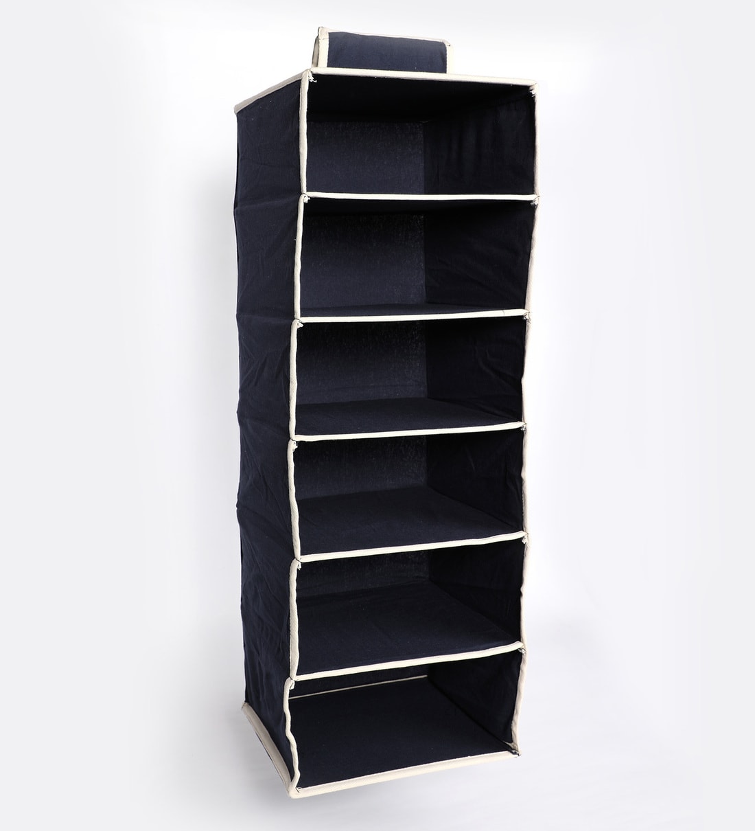 Buy 6 Commpartments Canvas Hanging Shelves In Blue By SOLIDS at 61 OFF