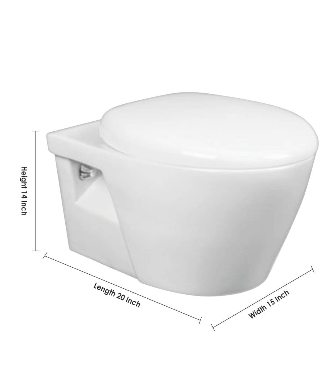 Buy Ceramic White Wall Mounting Water Closet (Length 20 , Width 15