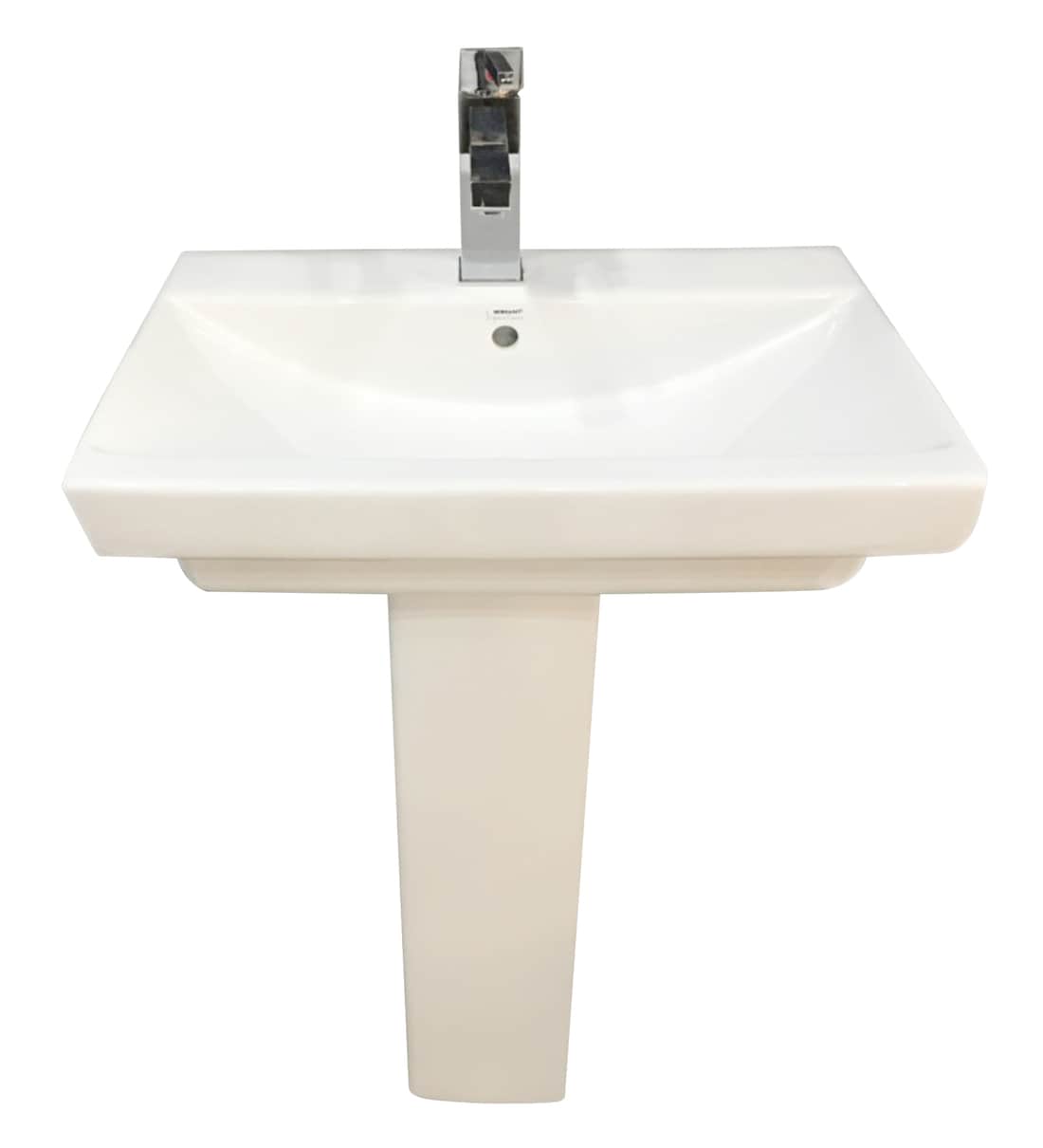 Buy Rectangular Shape Ceramic White Full Pedestal Wash Basin (L 24, W