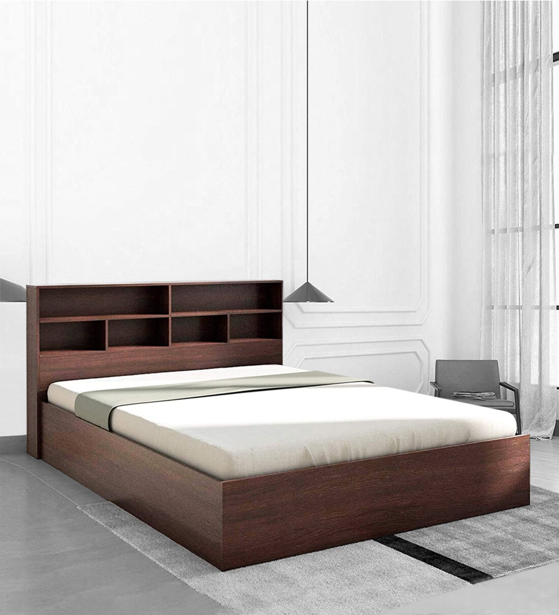 Buy Sonway King Size Bed in Box Storage in Brown Colour at 27 OFF by