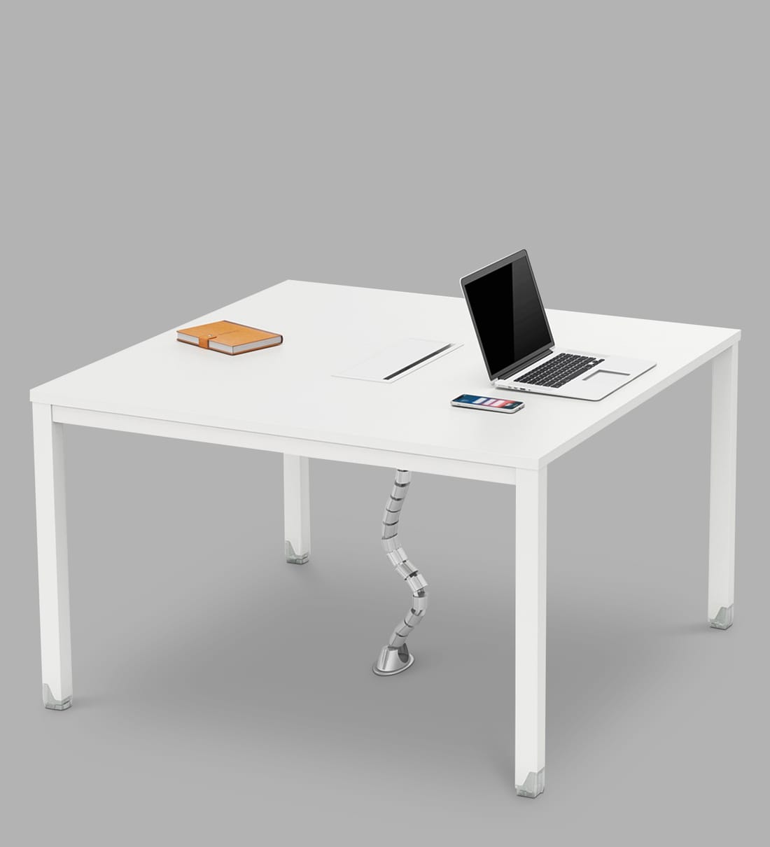 white meeting table