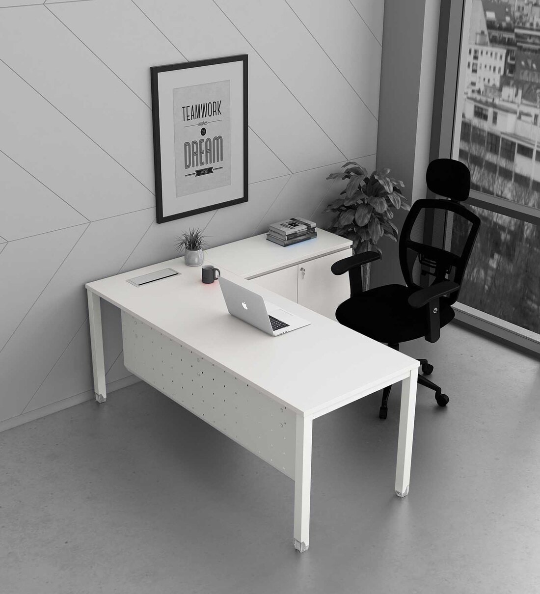 Buy Boss Executive Desk in Everest White Finish Online - Executive Desks - Office  Tables - Furniture - Pepperfry Product