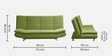 Sofabed Solid Wood Convertible Sofa Cum Bed in Matcha Green Finish