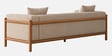 Solene Sleen Wooden Frame 3 Seater Sofa In Leather Fabric