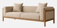 Solene Sleen Wooden Frame 3 Seater Sofa In Leather Fabric