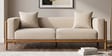 Solene Sleen Wooden Frame 3 Seater Sofa In Leather Fabric
