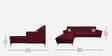 Solitaire Fabric 5 Seater RHS Sofa Sectional In Maroon Colour