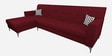Solitaire Fabric 5 Seater RHS Sofa Sectional In Maroon Colour