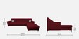 Solitaire Fabric 5 Seater LHS Sofa Sectional in Maroon Colour