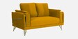 Solitaire Velvet 2 Seater Sofa in Yellow Colour