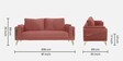 Solitaire Velvet 3 Seater Sofa in Blush Colour